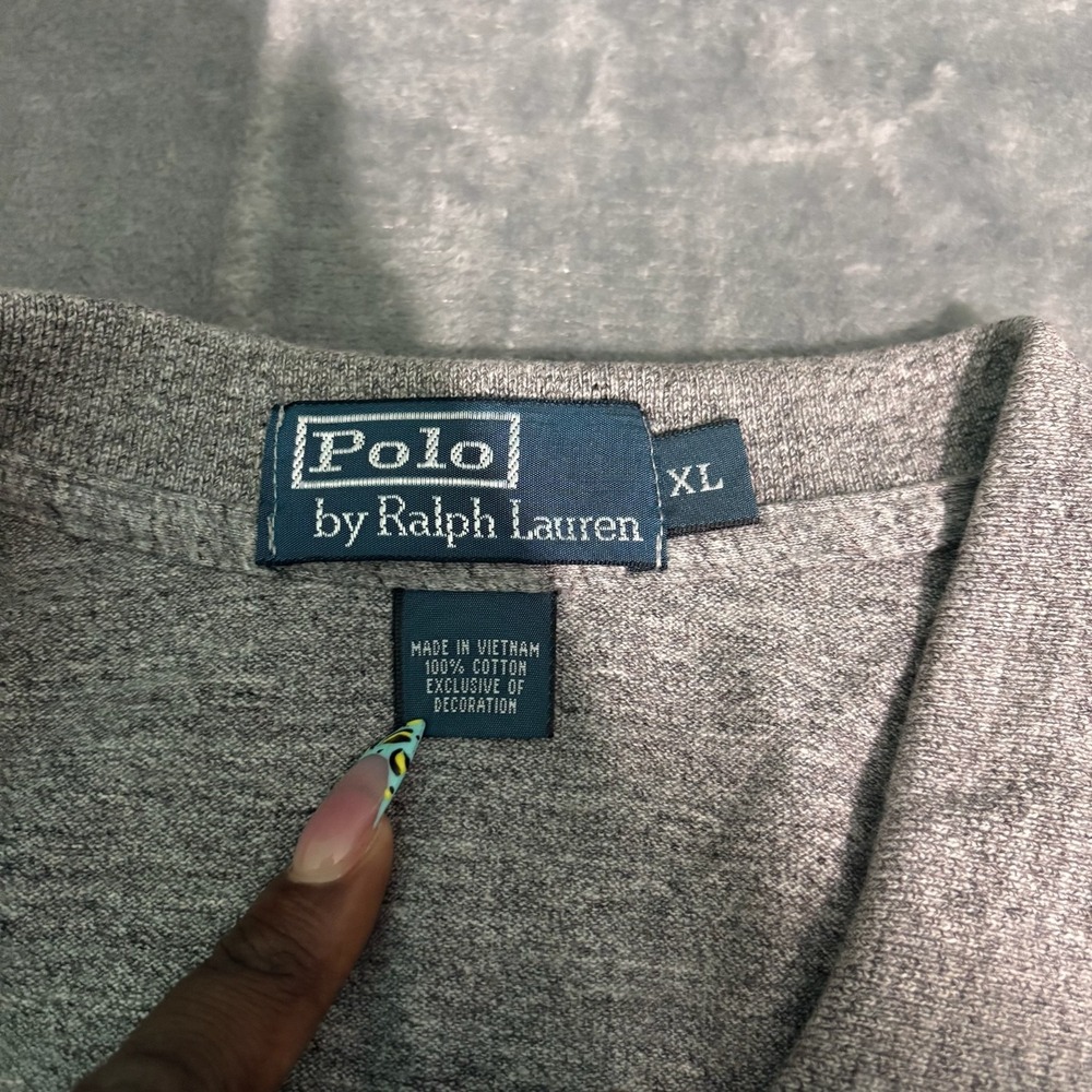Polo Ralph Lauren Shirt Mens XL Long Sleeve Gray Pull over Polo Preppy - Picture 3 of 9